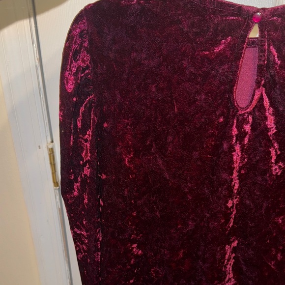 Primark Velvet Long Sleeve Top - Deep Red - Picture 9 of 10